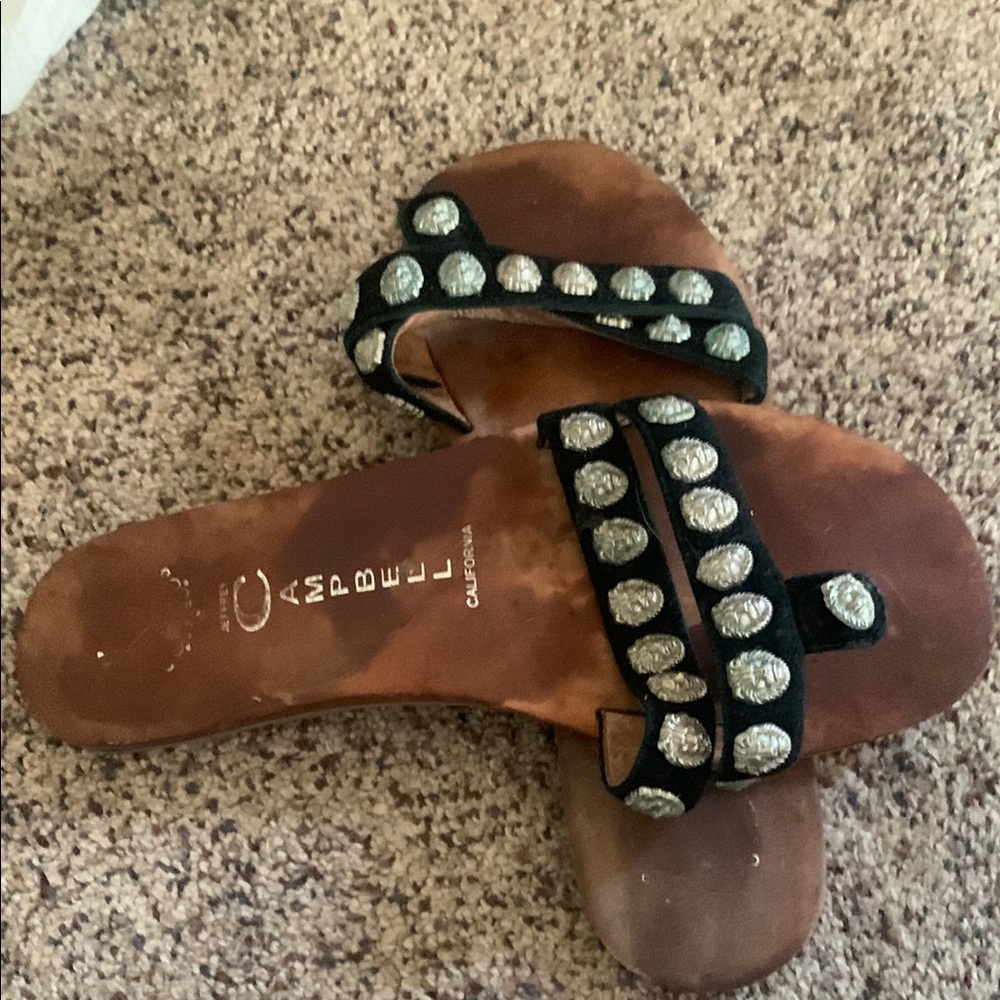 Jeffrey Campbell Black and Silver Studded Sandals